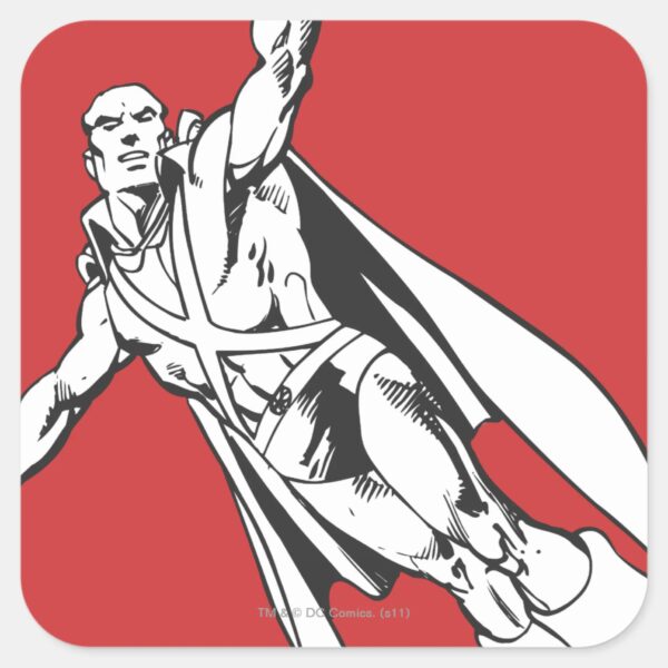 Martian_Manhunter_Soars_2_Square_Sticker_1 Martian Manhunter Soars 2 Square Sticker