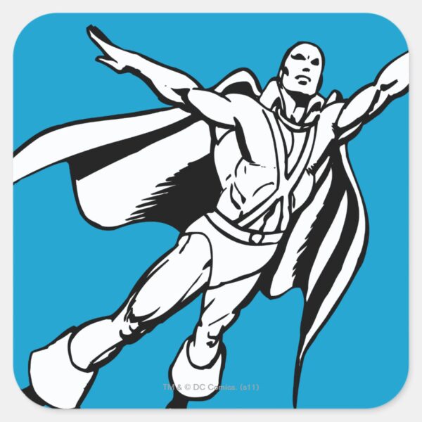 Martian_Manhunter_Soars_3_Square_Sticker_1 Martian Manhunter Soars 3 Square Sticker