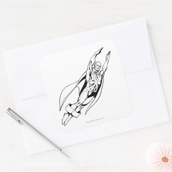 Martian_Manhunter_Soars_4_Square_Sticker_3 Martian Manhunter Soars 4 Square Sticker