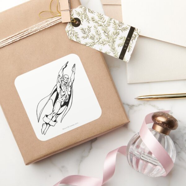 Martian_Manhunter_Soars_4_Square_Sticker_5 Martian Manhunter Soars 4 Square Sticker