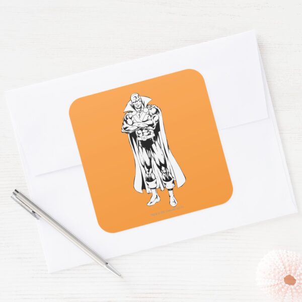 Martian_Manhunter_Standing_Outline_Square_Sticker_3 Martian Manhunter Standing Outline Square Sticker