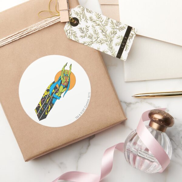 Martian_Manhunter_Takes_Flight_Classic_Round_Sticker_5 Martian Manhunter Takes Flight Classic Round Sticker