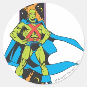 Martian Manhunter Space Backdrop Classic Round Sticker