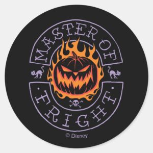 Master Of Fright Flaming Pumpkin Head Classic Round Sticker