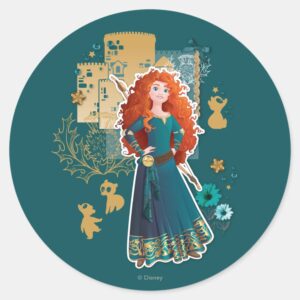 Merida_-_Confidence_Makes_Me_Brave_Classic_Round_Sticker_1 Merida Confidence Makes Me Brave Classic Round Sticker