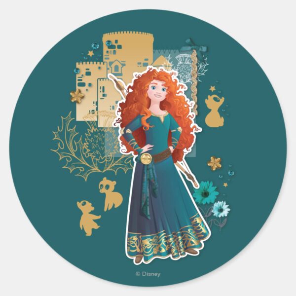 Merida_-_Confidence_Makes_Me_Brave_Classic_Round_Sticker_1 Merida Confidence Makes Me Brave Classic Round Sticker