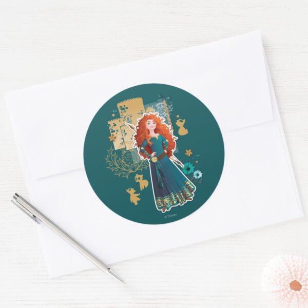 Merida_-_Confidence_Makes_Me_Brave_Classic_Round_Sticker_3 Merida Confidence Makes Me Brave Classic Round Sticker