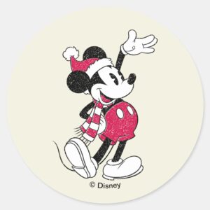 Merry_Christmas___Mickey_Mouse_Vintage_Santa_Claus_Classic_Round_Sticker_1 Merry Christmas Mickey Mouse Vintage Santa Claus Classic Round Sticker