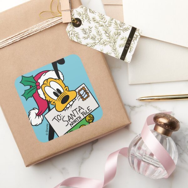 Merry_Christmas___Pluto_Santa_Claus_Square_Sticker_5 Merry Christmas Pluto Santa Claus Square Sticker