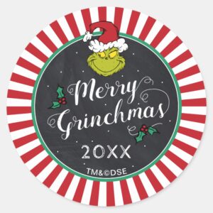 Merry Grinchmas Grinch Holiday Party Classic Round Sticker