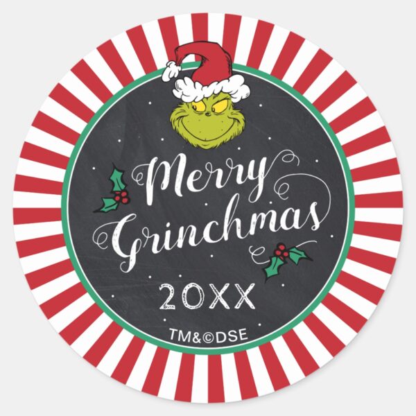 Merry_Grinchmas___Grinch_Holiday_Party_Classic_Round_Sticker_2 Merry Grinchmas Grinch Holiday Party Classic Round Sticker