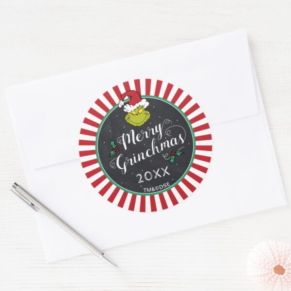 Merry_Grinchmas___Grinch_Holiday_Party_Classic_Round_Sticker_4 Merry Grinchmas Grinch Holiday Party Classic Round Sticker