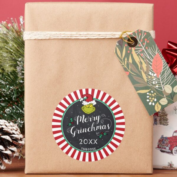 Merry_Grinchmas___Grinch_Holiday_Party_Classic_Round_Sticker_7 Merry Grinchmas Grinch Holiday Party Classic Round Sticker