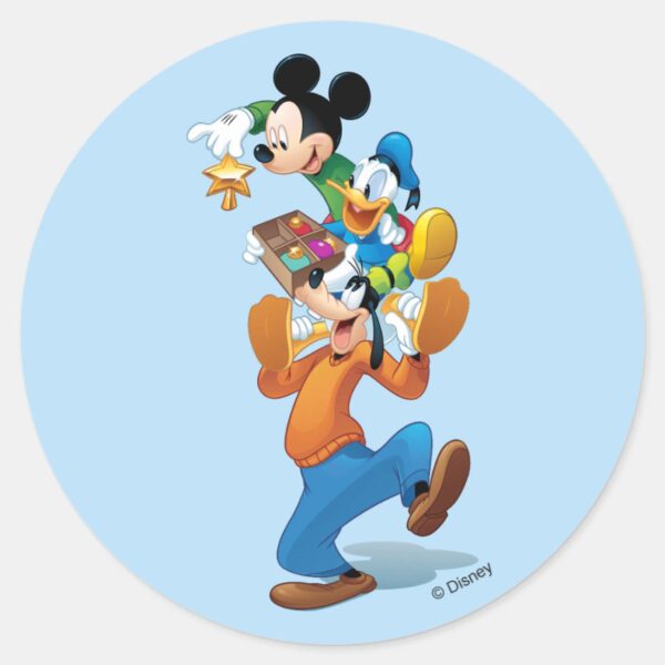 Mickey_And_Friends___Mickey_Decorating_The_Tree_Classic_Round_Sticker_1 Mickey And Friends Mickey Decorating The Tree Classic Round Sticker