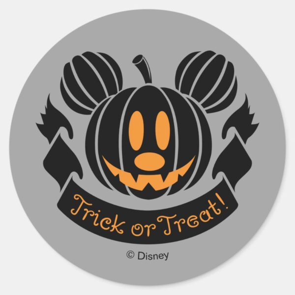 Mickey_Jack-o'-Lantern___Trick_or_Treat_Classic_Round_Sticker_1 Mickey Jack O Lantern Trick Or Treat Classic Round Sticker