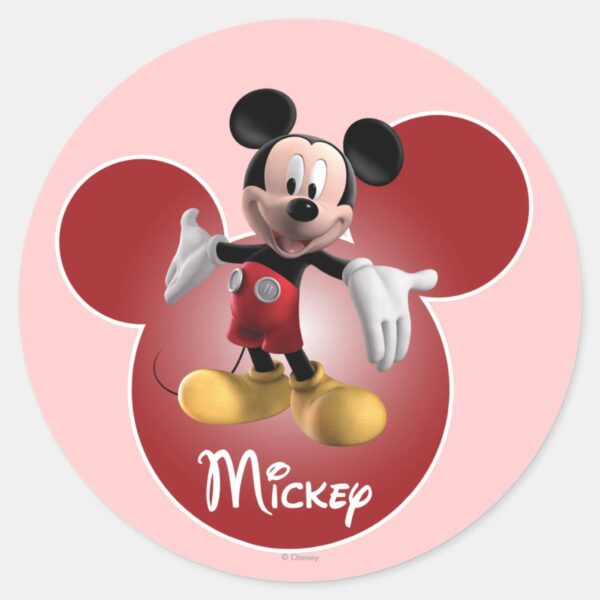 Mickey_Mickey_Clubhouse___Head_Icon_Classic_Round_Sticker_1 Mickey Mickey Clubhouse Head Icon Classic Round Sticker