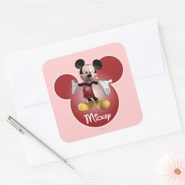 Mickey_Mickey_Clubhouse___Head_Icon_Square_Sticker_3 Mickey Mickey Clubhouse Head Icon Square Sticker