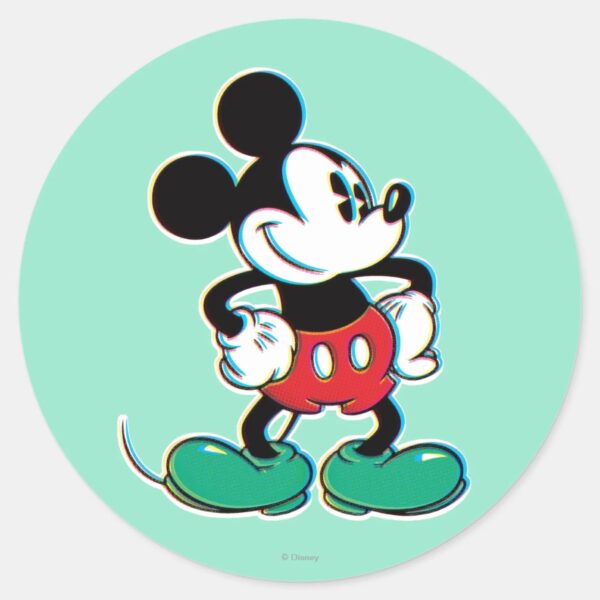 Mickey_Mouse_3_Classic_Round_Sticker_1 Mickey Mouse 3 Classic Round Sticker