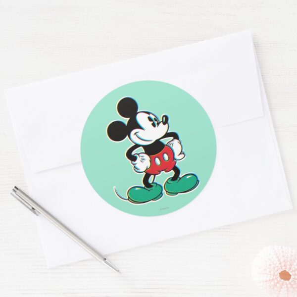 Mickey_Mouse_3_Classic_Round_Sticker_3 Mickey Mouse 3 Classic Round Sticker