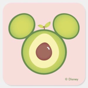 Mickey Mouse Avocado Icon Square Sticker