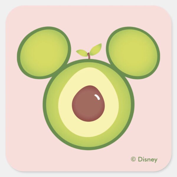 Mickey_Mouse_Avocado_Icon_Square_Sticker_1 Mickey Mouse Avocado Icon Square Sticker