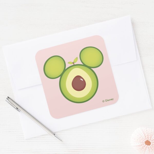 Mickey_Mouse_Avocado_Icon_Square_Sticker_3 Mickey Mouse Avocado Icon Square Sticker