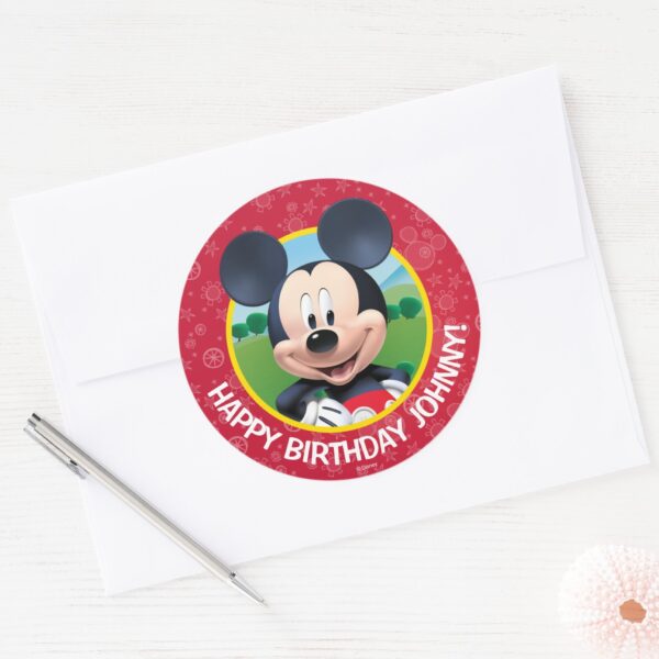Mickey_Mouse_Birthday_Classic_Round_Sticker_4 Mickey Mouse Birthday Classic Round Sticker
