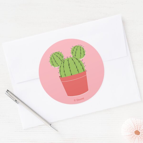 Mickey_Mouse_Cactus_Icon_Classic_Round_Sticker_3 Mickey Mouse Cactus Icon Classic Round Sticker