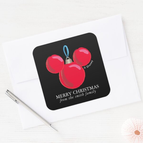 Mickey_Mouse_Christmas_Ornament_-_Personalized_Squ_Square_Sticker_3 Mickey Mouse Christmas Ornament Personalized Squ Square Sticker