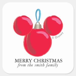 Mickey Mouse Christmas Ornament Personalized Square Sticker