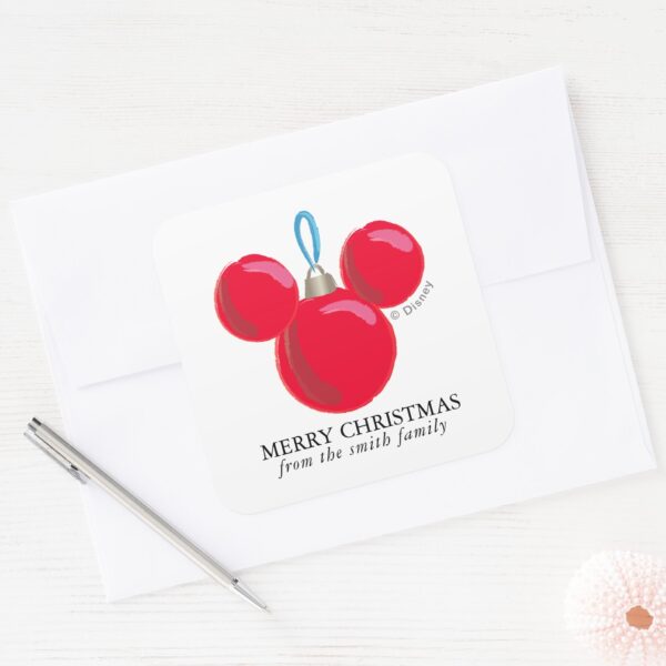 Mickey_Mouse_Christmas_Ornament_-_Personalized_Square_Sticker_3 Mickey Mouse Christmas Ornament Personalized Square Sticker