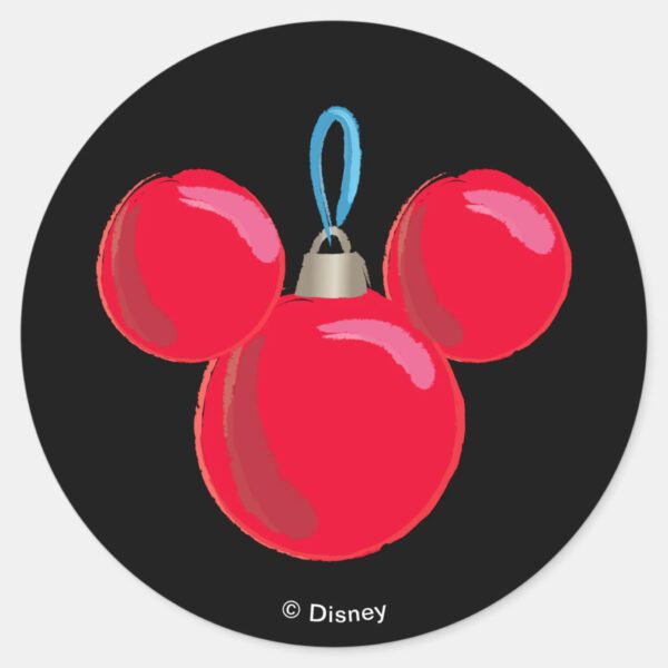 Mickey Mouse Christmas Ornament Classic Round Sticker