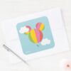Mickey Mouse Hot Air Balloon Icon Square Sticker