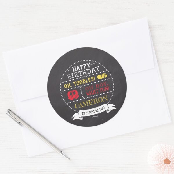 Mickey_Mouse_Icon_Chalkboard_Classic_Round_Sticker_4 Mickey Mouse Icon Chalkboard Classic Round Sticker