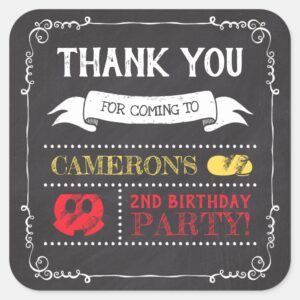 Mickey_Mouse_Icon_Chalkboard___Thank_You_Square_Sticker_2 Mickey Mouse Icon Chalkboard Thank You Square Sticker