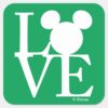 Mickey_Mouse_LOVE___St._Patrick's_Day_Square_Sticker_1 Mickey Mouse LOVE St. Patricks Day Square Sticker