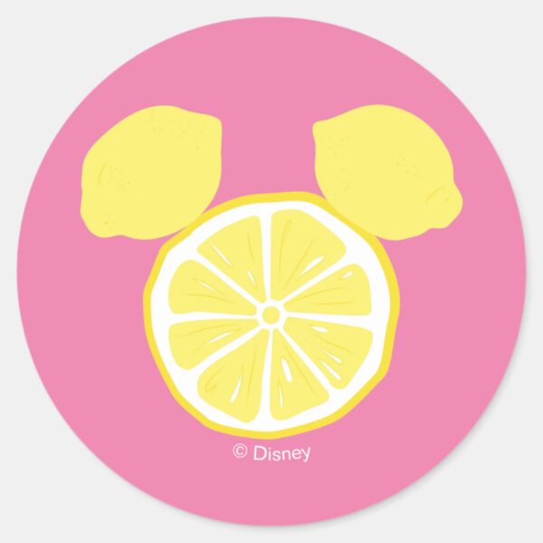 Mickey_Mouse_Lemon_Icon_Classic_Round_Sticker_1 Mickey Mouse Lemon Icon Classic Round Sticker