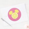 Mickey Mouse Lemon Icon Classic Round Sticker