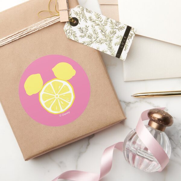 Mickey_Mouse_Lemon_Icon_Classic_Round_Sticker_5 Mickey Mouse Lemon Icon Classic Round Sticker