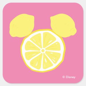 Mickey Mouse Lemon Icon Square Sticker