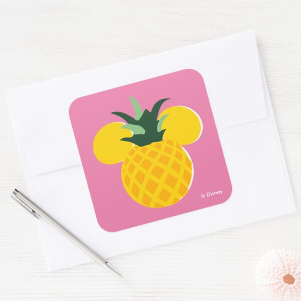 Mickey_Mouse_Pineapple_Icon_Square_Sticker_3 Mickey Mouse Pineapple Icon Square Sticker