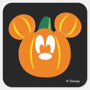 Mickey Mouse Pumpkin Square Sticker