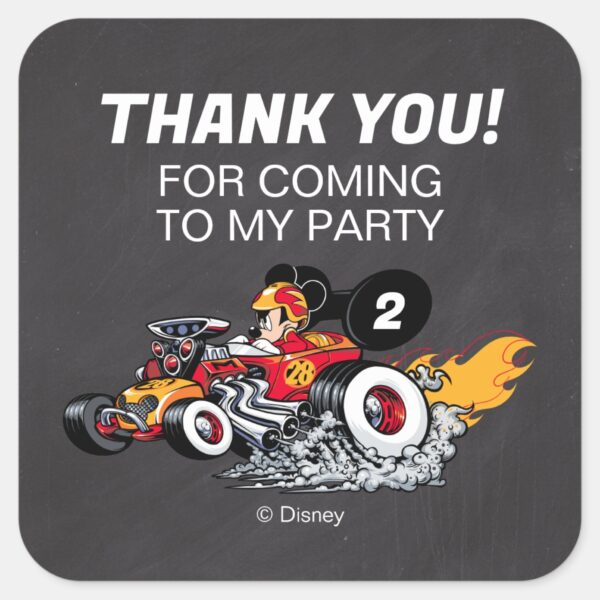 Mickey_Mouse_Roadster_Racers_Birthday_Square_Sticker_2 Mickey Mouse Roadster Racers Birthday Square Sticker