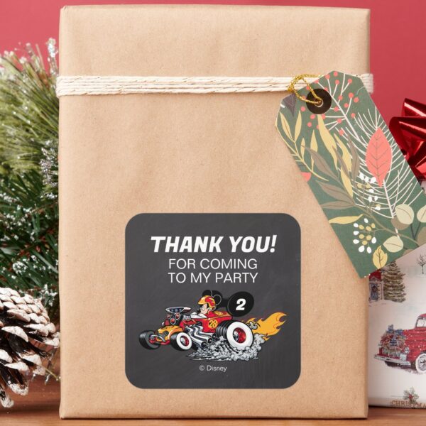 Mickey_Mouse_Roadster_Racers_Birthday_Square_Sticker_7 Mickey Mouse Roadster Racers Birthday Square Sticker