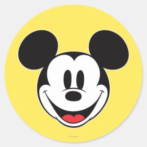 Mickey Mouse Smiling Classic Round Sticker