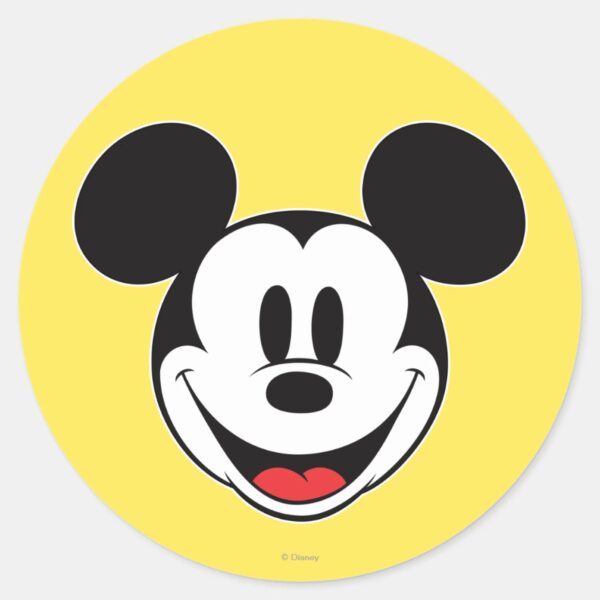 Mickey_Mouse_Smiling_Classic_Round_Sticker_1 Mickey Mouse Smiling Classic Round Sticker