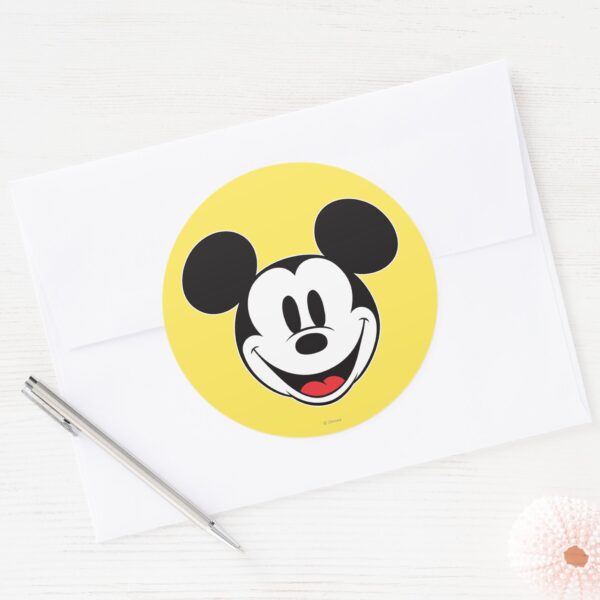 Mickey_Mouse_Smiling_Classic_Round_Sticker_3 Mickey Mouse Smiling Classic Round Sticker