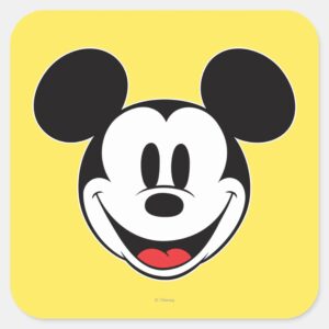 Mickey Mouse Smiling Square Sticker