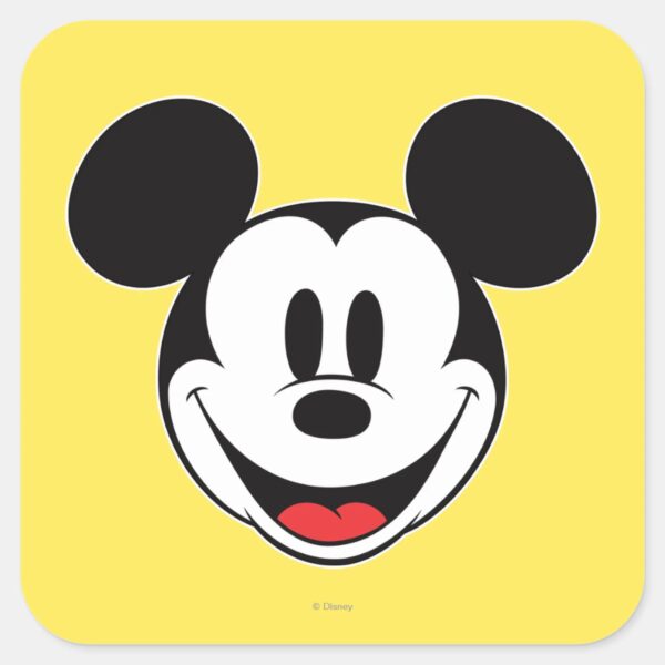 Mickey_Mouse_Smiling_Square_Sticker_1 Mickey Mouse Smiling Square Sticker
