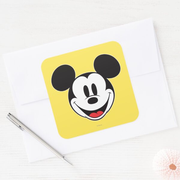 Mickey_Mouse_Smiling_Square_Sticker_3 Mickey Mouse Smiling Square Sticker